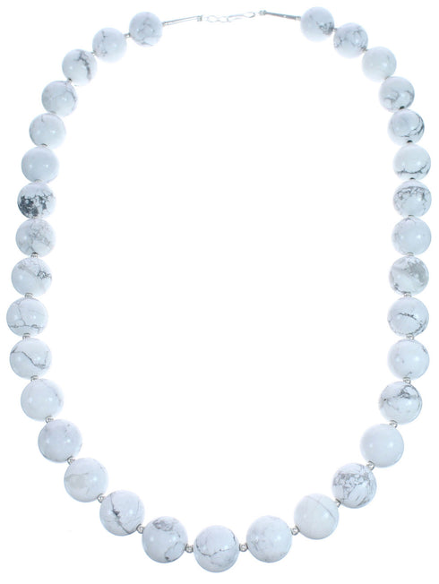 Sterling Silver Howlite Bead Necklace KX121119